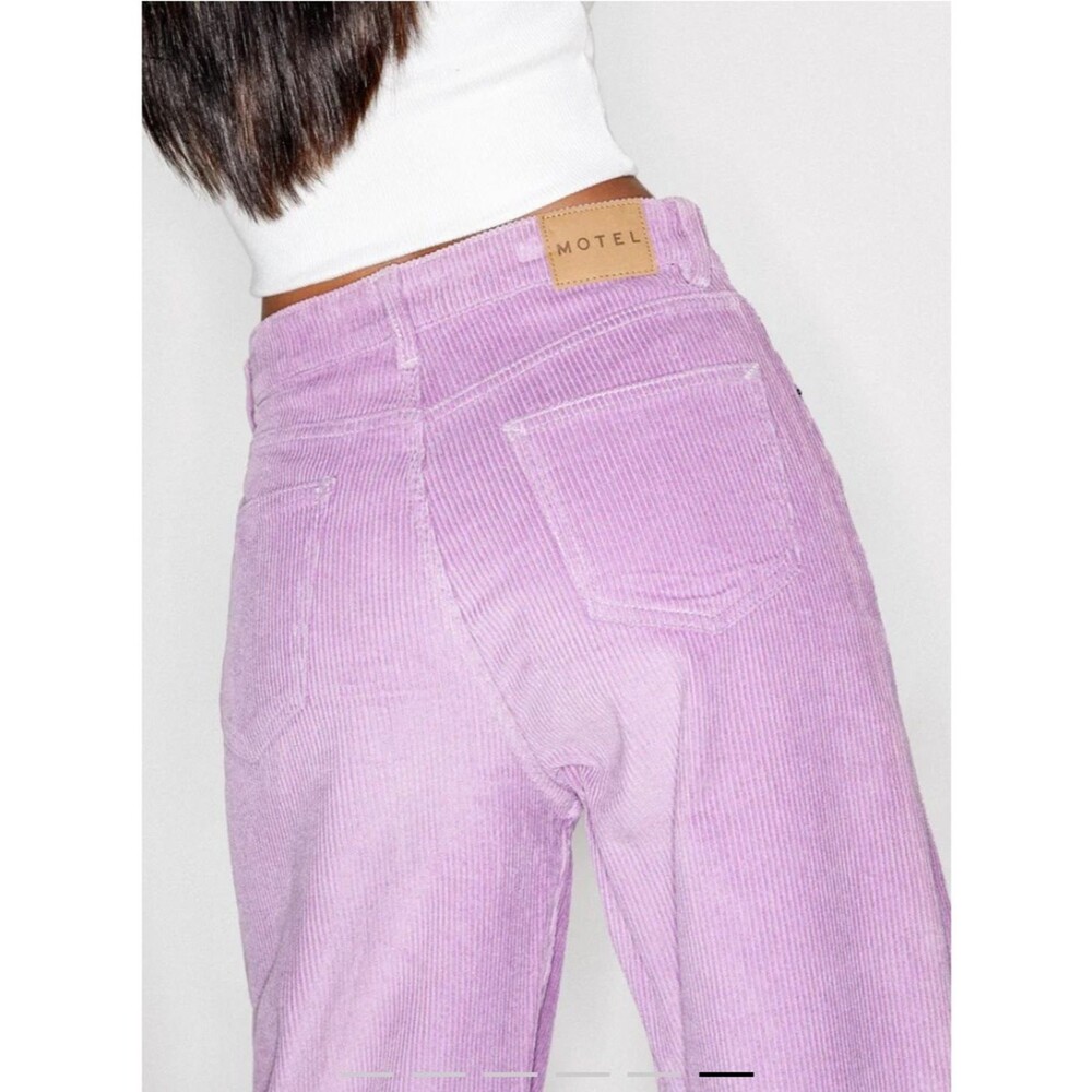 Parallel Trouser Cord Lilac Size M Pop of Color Purple Corduroy Spring Summer - Picture 10 of 12